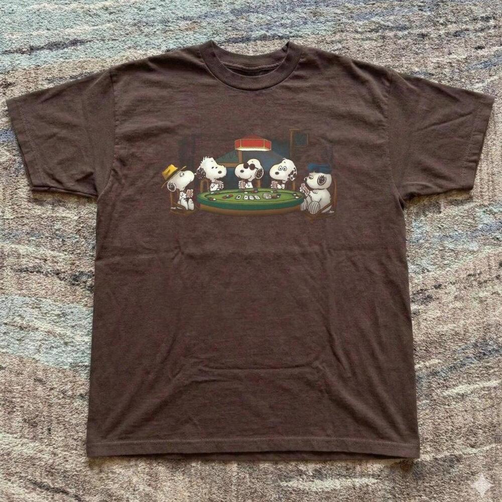 Brown T-Shirt, Snoopy And Woodstock Graphic Tee